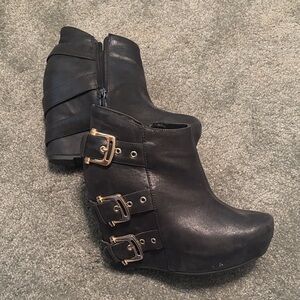 Restricted Gold Buckle Bootie
